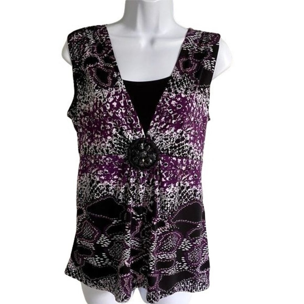 Nue Options Sleeveless Top Detailed Womens Medium